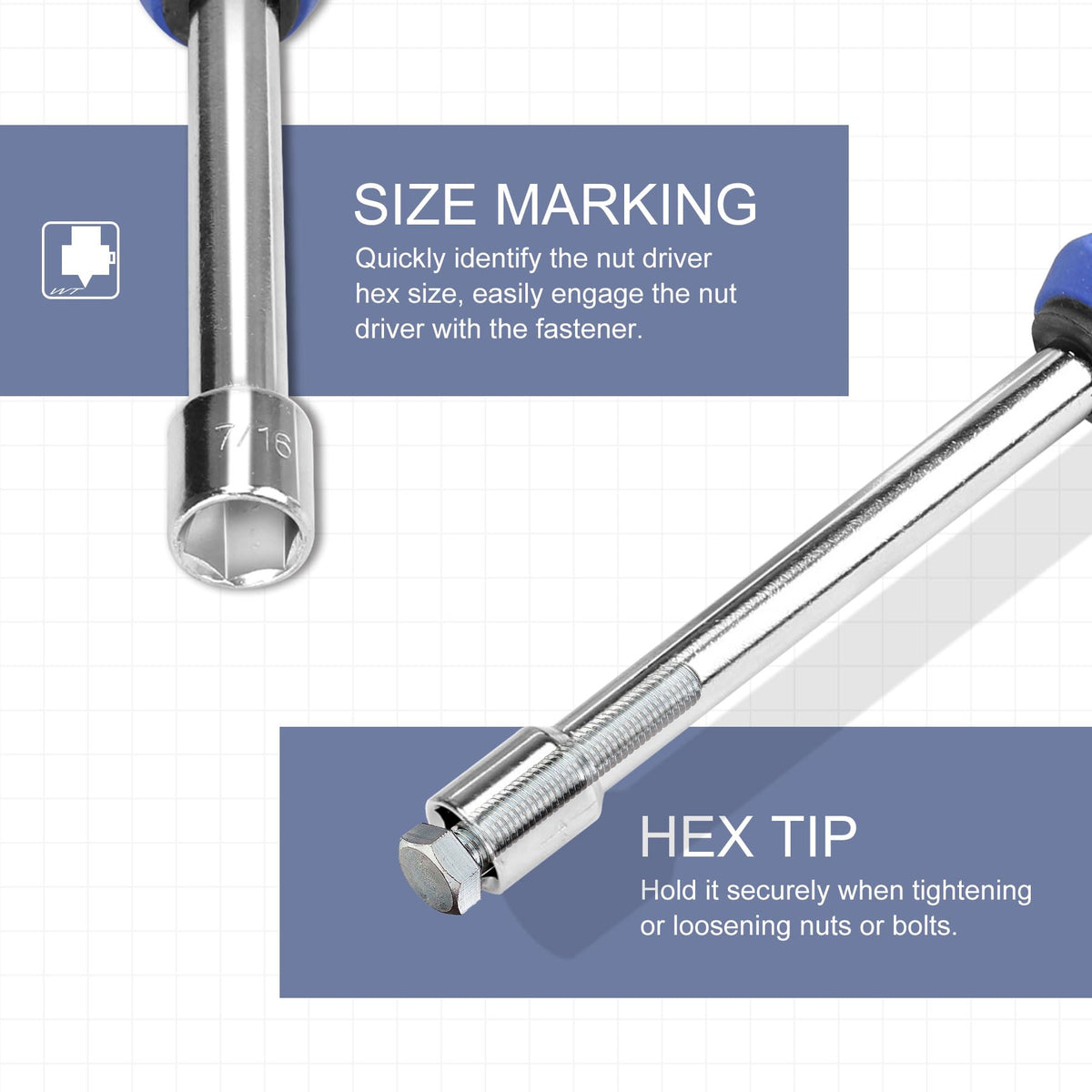 WOTAHI 11-32 hex-tip nut driver features precise torque design.