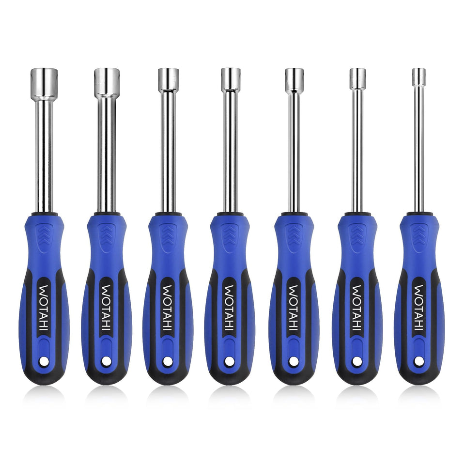 WOTAHI 3-16 hex-tip nut driver with size markings for quick engagement.