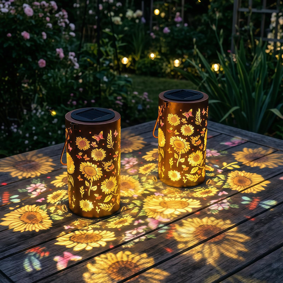 WOTOYS solar sunflower light bright porch illumination enhances curb appeal