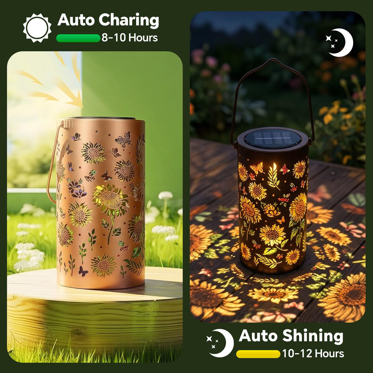 WOTOYS solar sunflower light IP65 weatherproof design withstands rain and wind