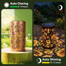 WOTOYS solar sunflower light IP65 weatherproof design withstands rain and wind