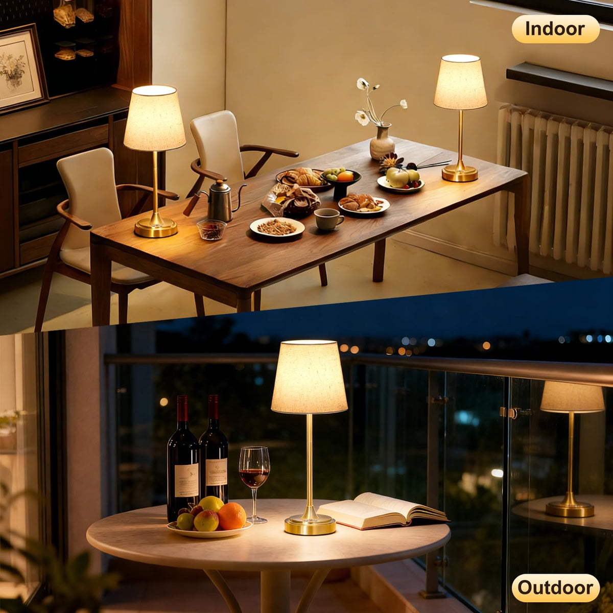 Wowag portable lamp ideal for bedside, desk, or dining table.