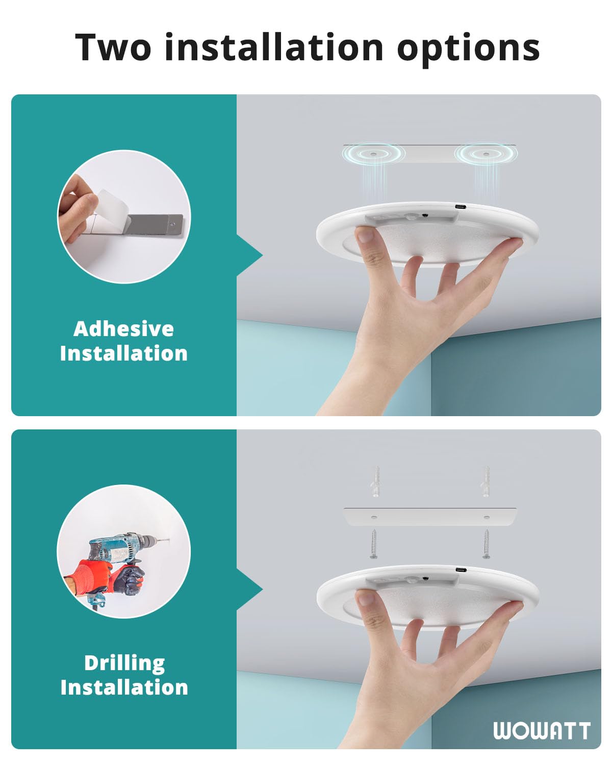 Wowatt ceiling light with remote control for easy adjustments.
