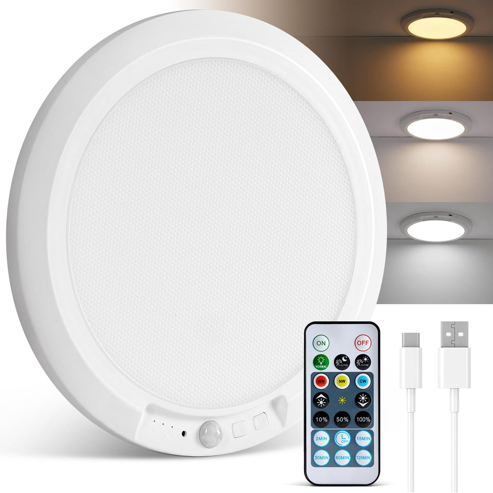 Wowatt ceiling light with remote control enables easy, hands-free lighting adjustments.