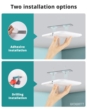 wowatt motion sensor ceiling light detects movement for hands-free illumination.