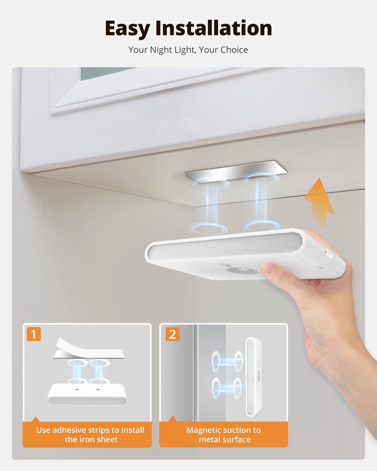 wowatt soft-led night light creates gentle illumination on stairs.