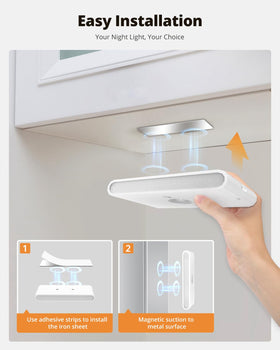 wowatt soft-led night light creates gentle illumination on stairs.