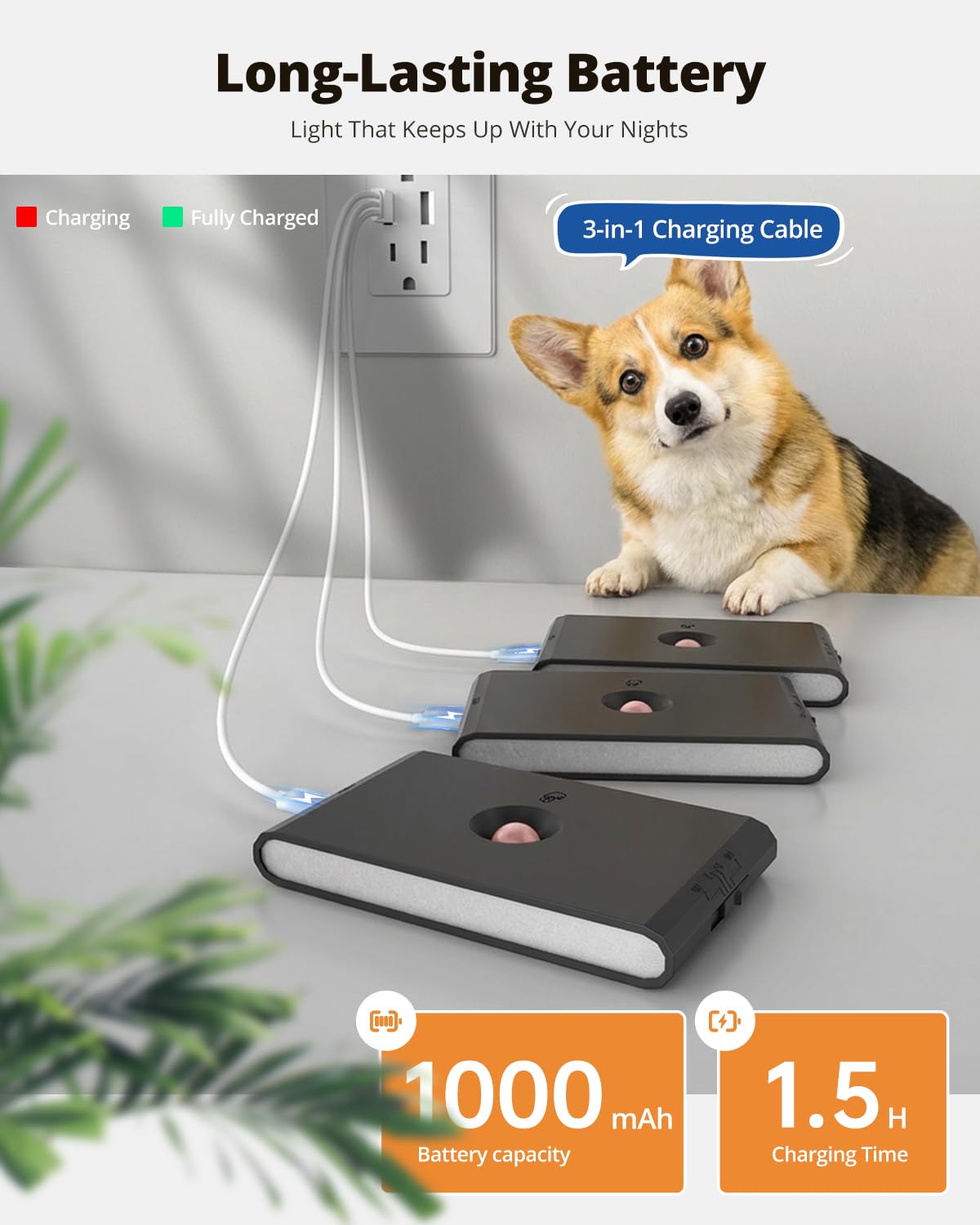 wowatt stair light USB charging dock for easy power up