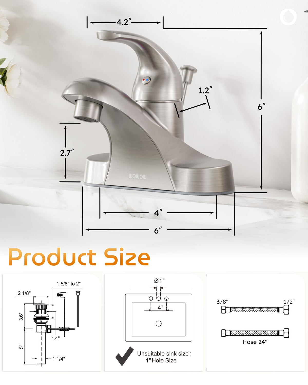 WOWOW 2.2 GPM aerator provides higher flow when needed