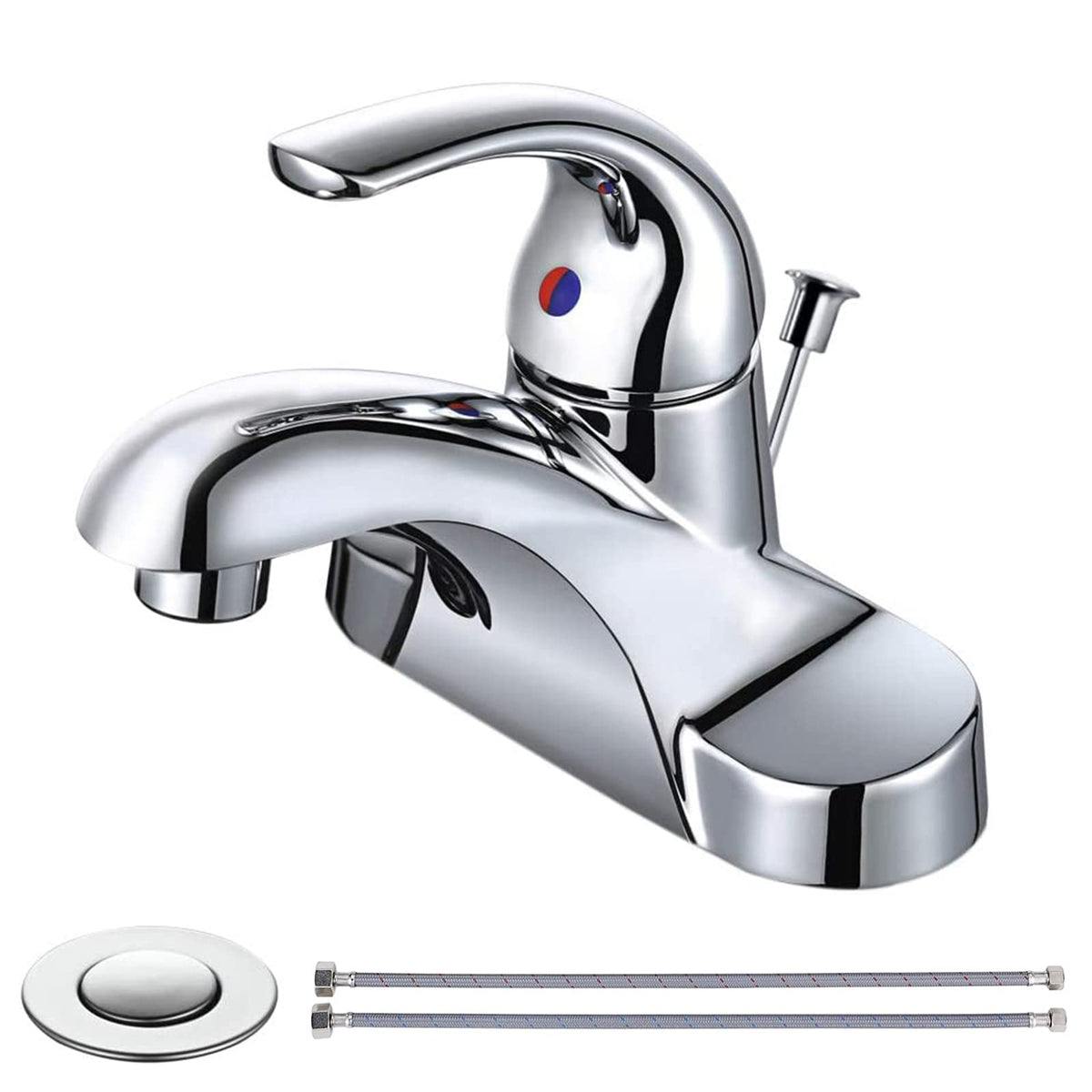 WOWOW bathroom faucet with low arc chrome finish for a modern vanity design