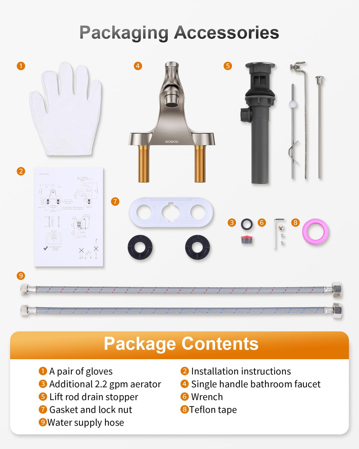 WOWOW included supply lines enable ready-to-install setup