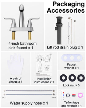 WOWOW two-handle vanity faucet suited for standard bathroom sinks.