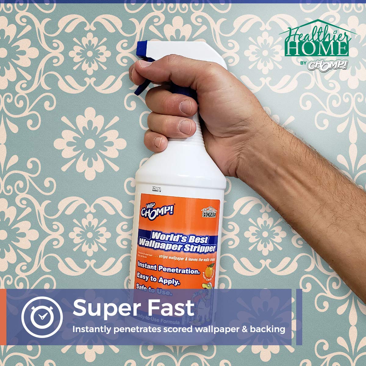 WP Chomp wallpaper stripper adhesive penetration highlights strong paste melt without wall damage.