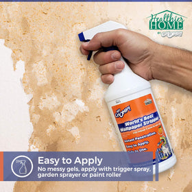 WP Chomp wallpaper stripper leftover residue removal demonstrates clean results with minimal effort.