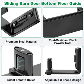 WPL all-aluminum barn door floor guide resists rust for long-lasting support.