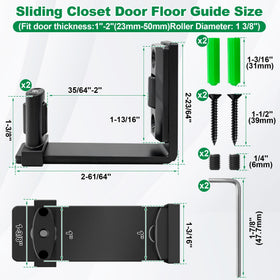 WPL wall mount barn door floor guide stabilizes alignment and protects floors.