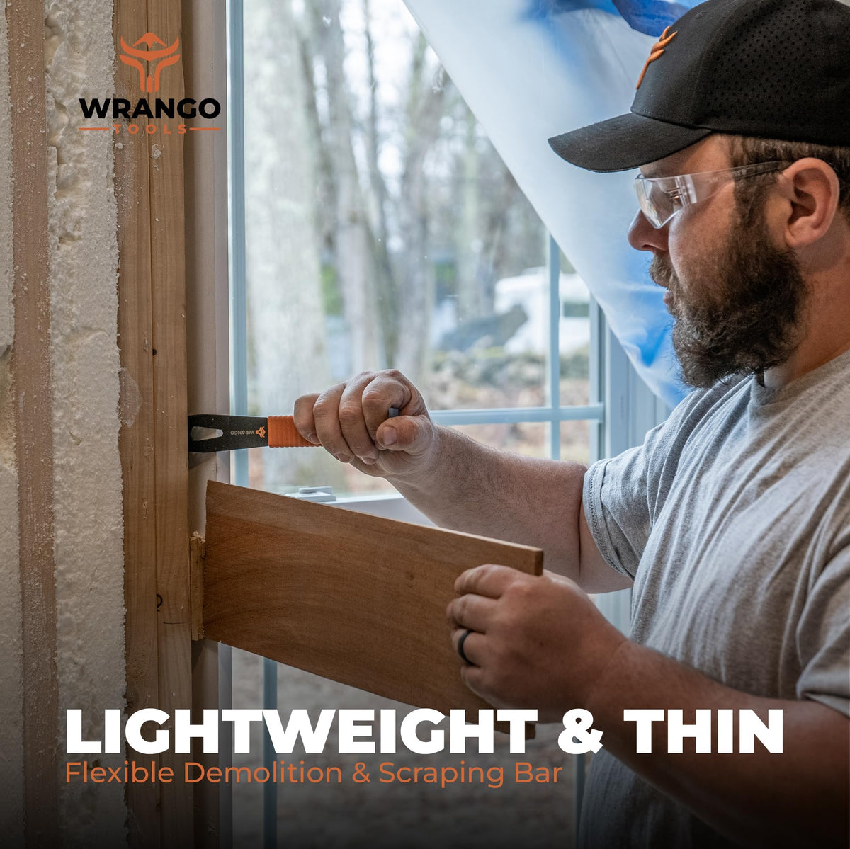 Wrango Tools curved pry end adds leverage in tight spots