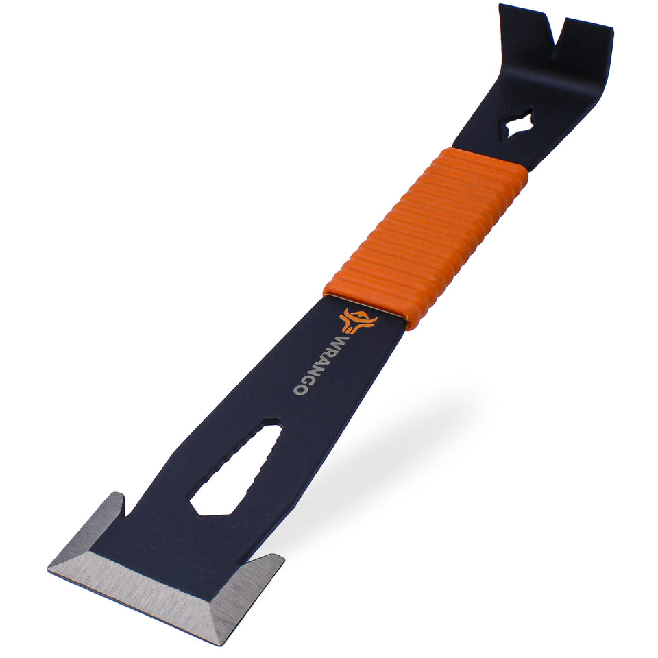 Wrango Tools trim bar pry bar with wide winged ends for cleaner, damage-minimizing removals