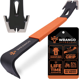 Wrango Tools 15-inch flat bar pry bar with wide winged ends for roofing demolition.