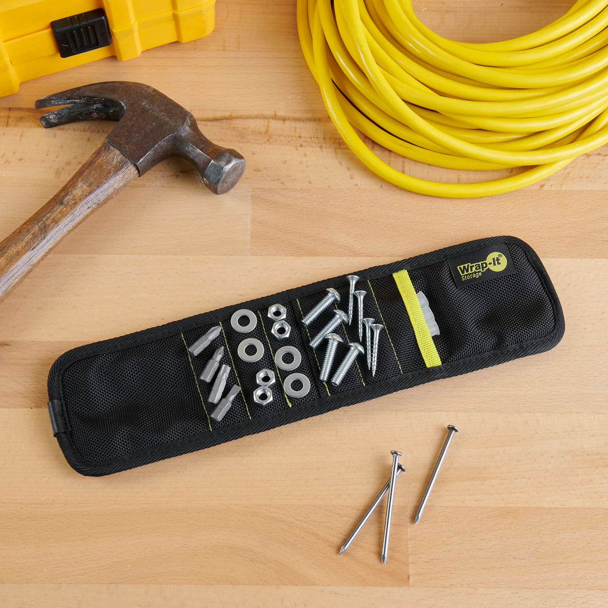 Wrap-It MagSnap wristband one-size-fit for most wrists and easy adjustment.
