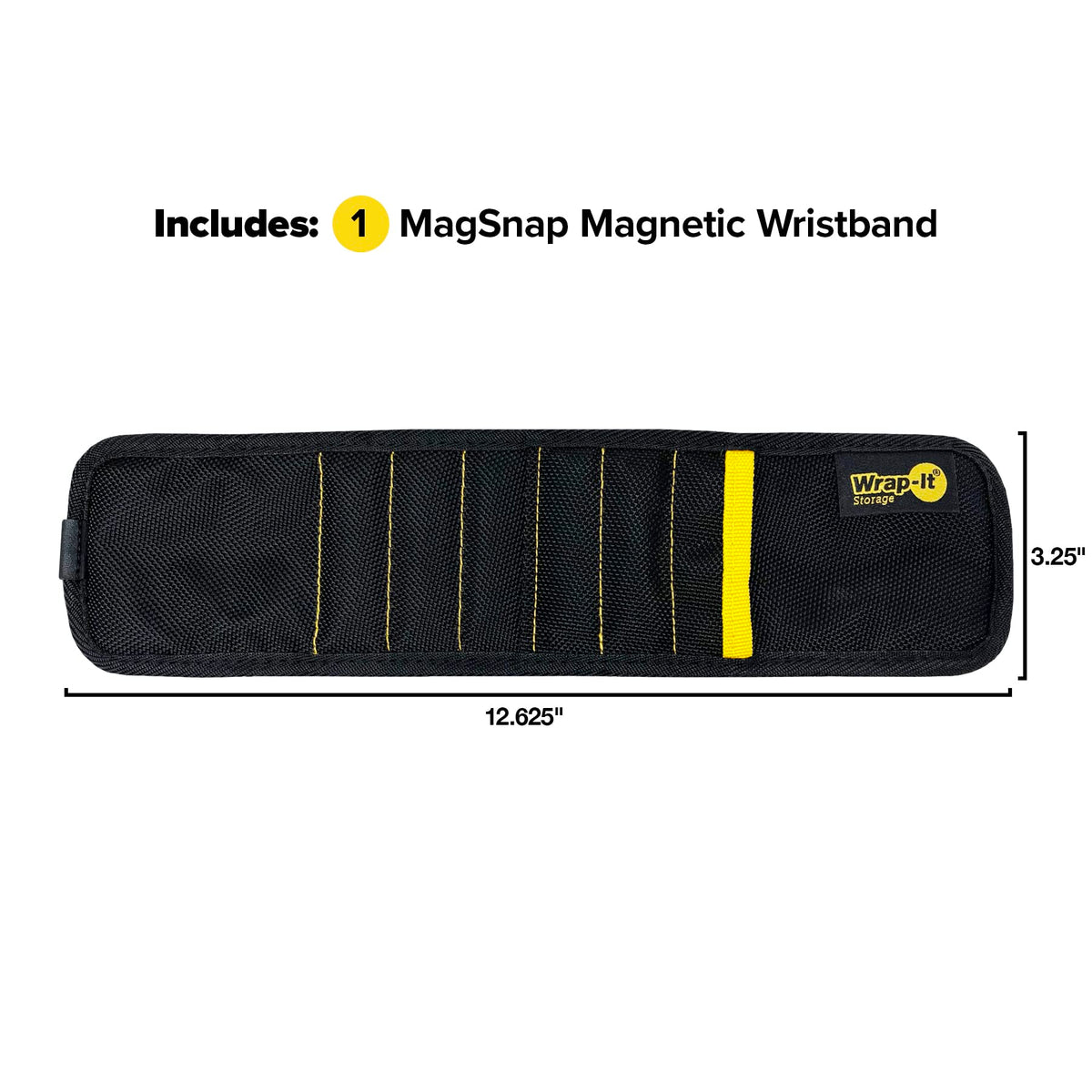 Wrap-It MagSnap wristband close-up shows breathable mesh for comfortable wear.