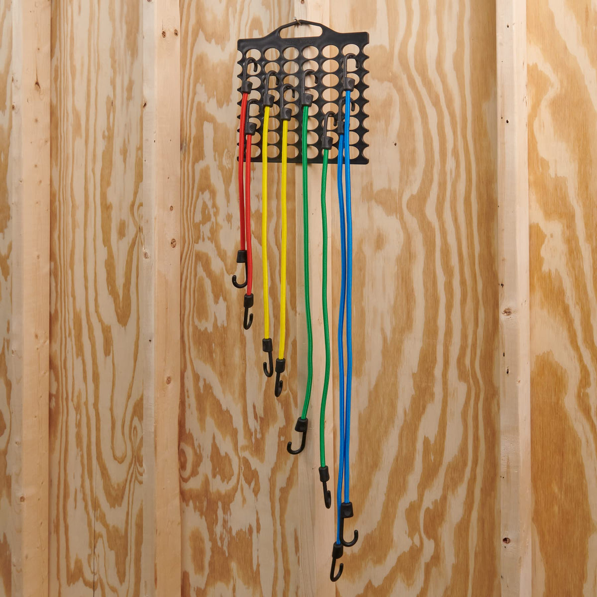 Wrap-It Storage Bungee Buddy durable-material construction withstands regular garage use.