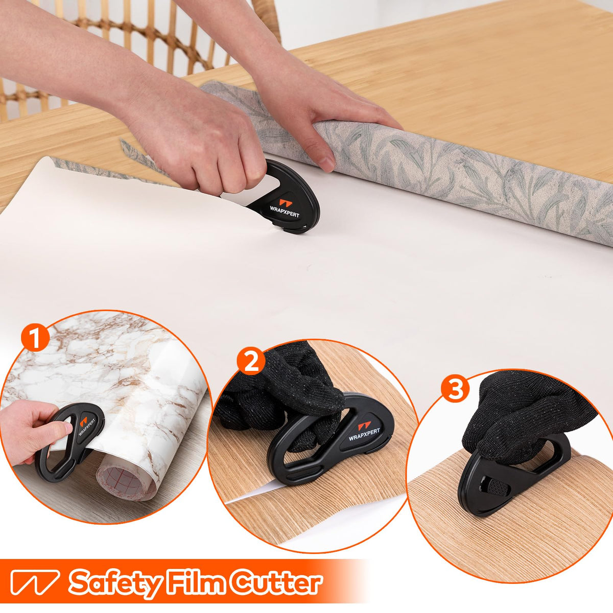 WRAPXPERT extra blades included for quick blade replacements.