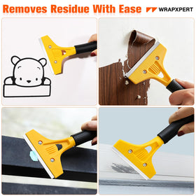 WRAPXPERT 4in razor blade housing demonstrates precise scraping on glass.