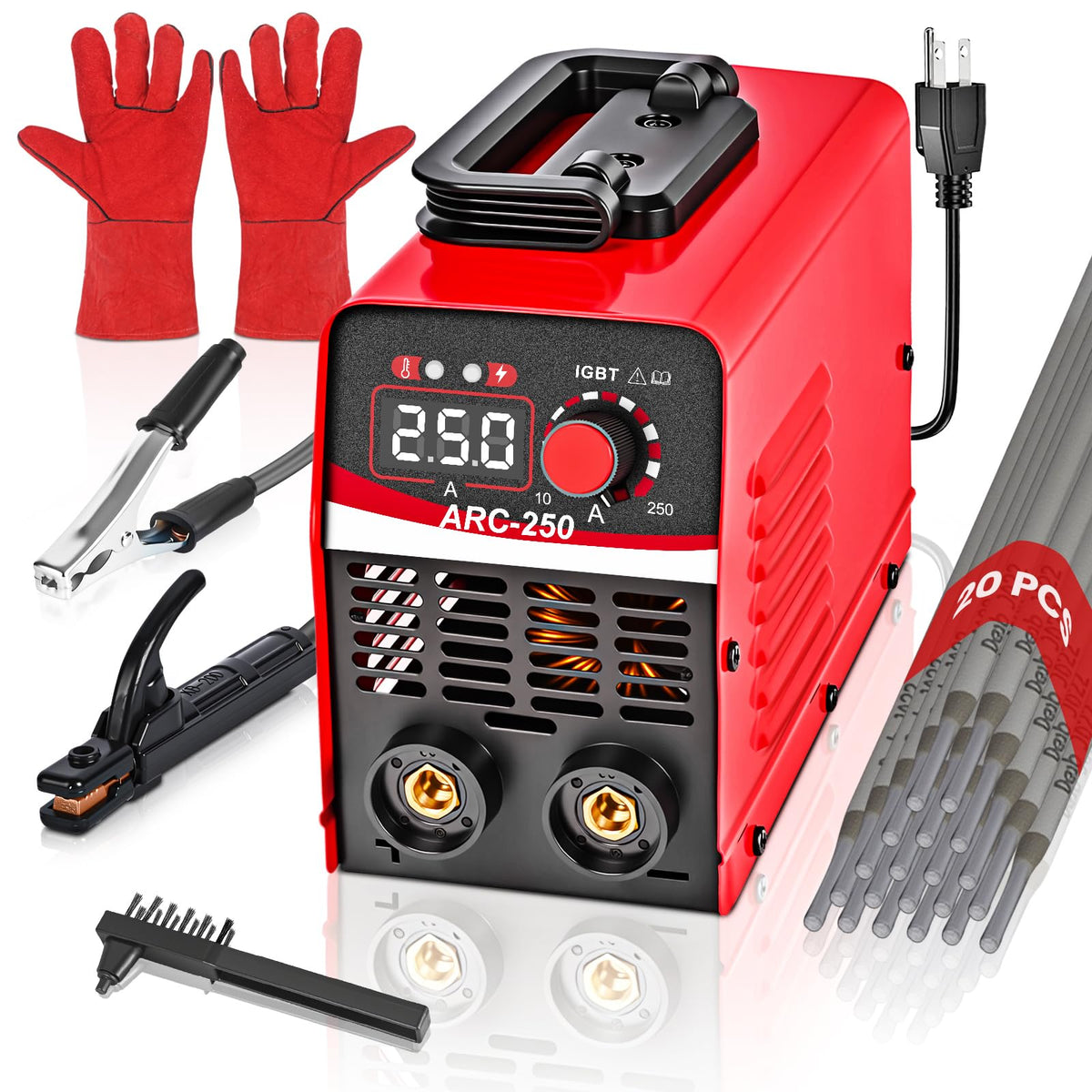 WRDLOSY mini portable welder front view showing compact, easy-to-carry design for DIY projects