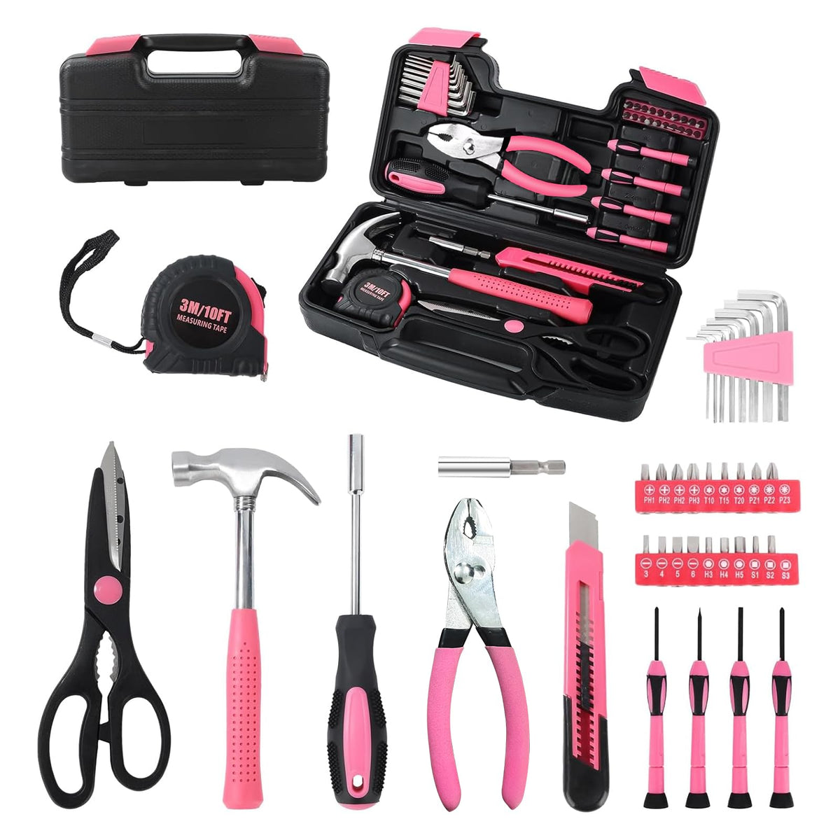 Wrenzo pink case organized with tools for easy access