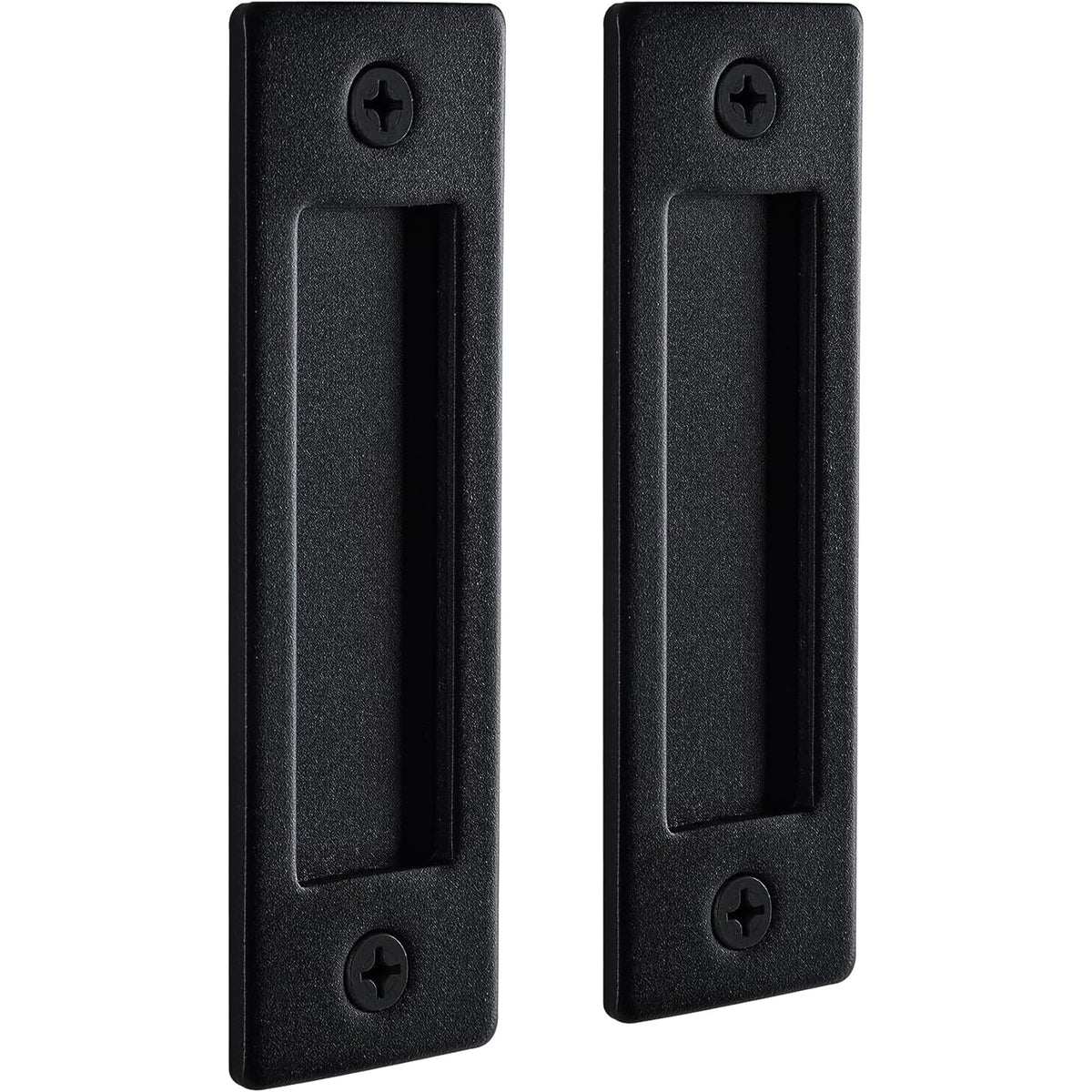 Wright Products barn door handle matte black flush for a modern interior