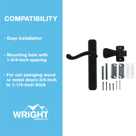 Wright Products Bayfield latch kit ships with all hardware for installation.