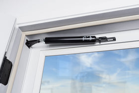 Wright Products black finish complements exterior doors with durable, discreet look.