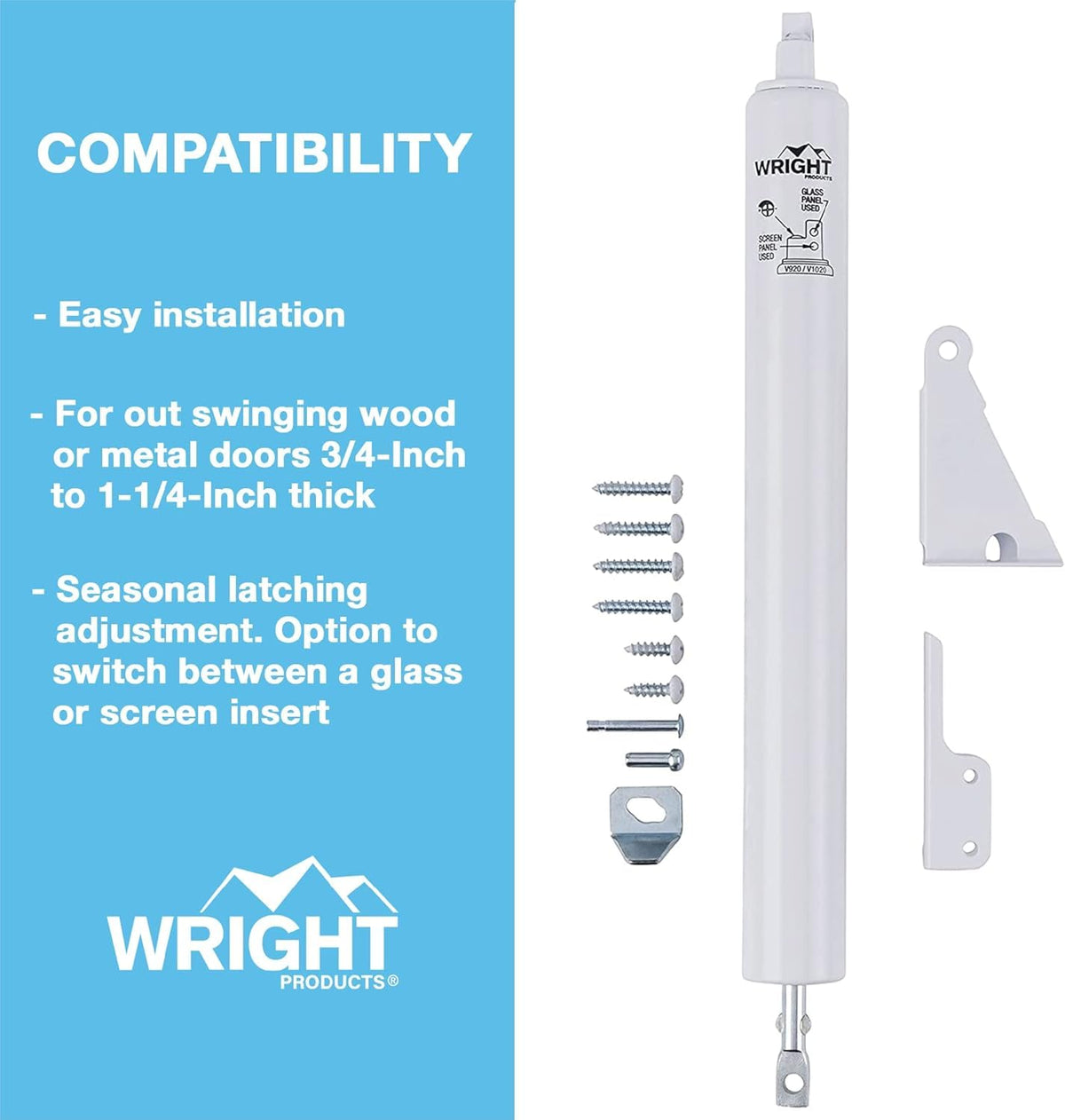 Wright Products installation hardware included for quick DIY mounting.