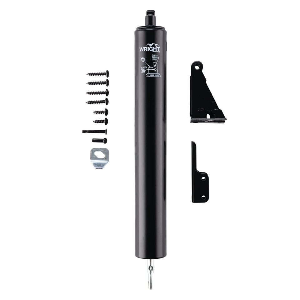 Wright Products heavy-duty storm door closer in action for daily use