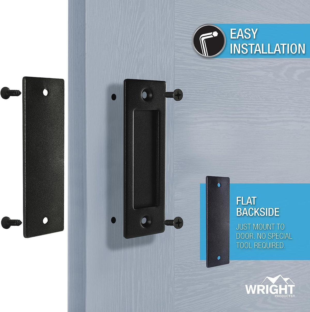 Interior barn door assembly guide with Wright Products hardware