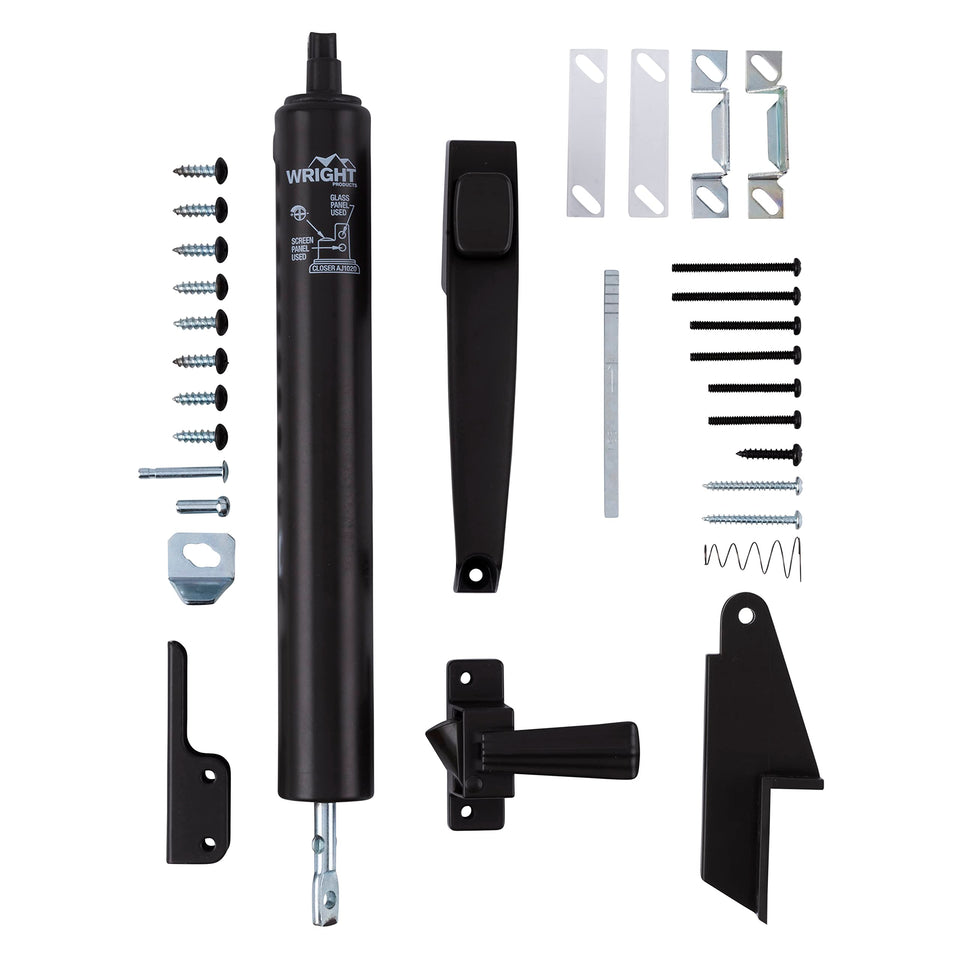 Wright Products Lanai pneumatic closer: smooth, controlled closing for bronze screen doors.