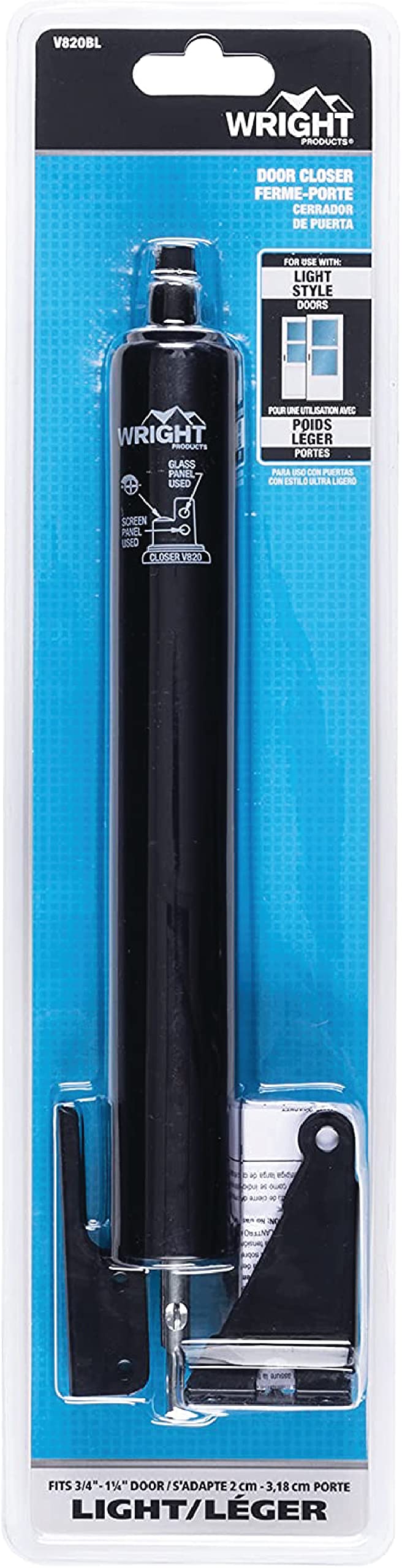 Wright Products adjustable closing speed thumbscrew demonstrates customizable, smooth door closure.