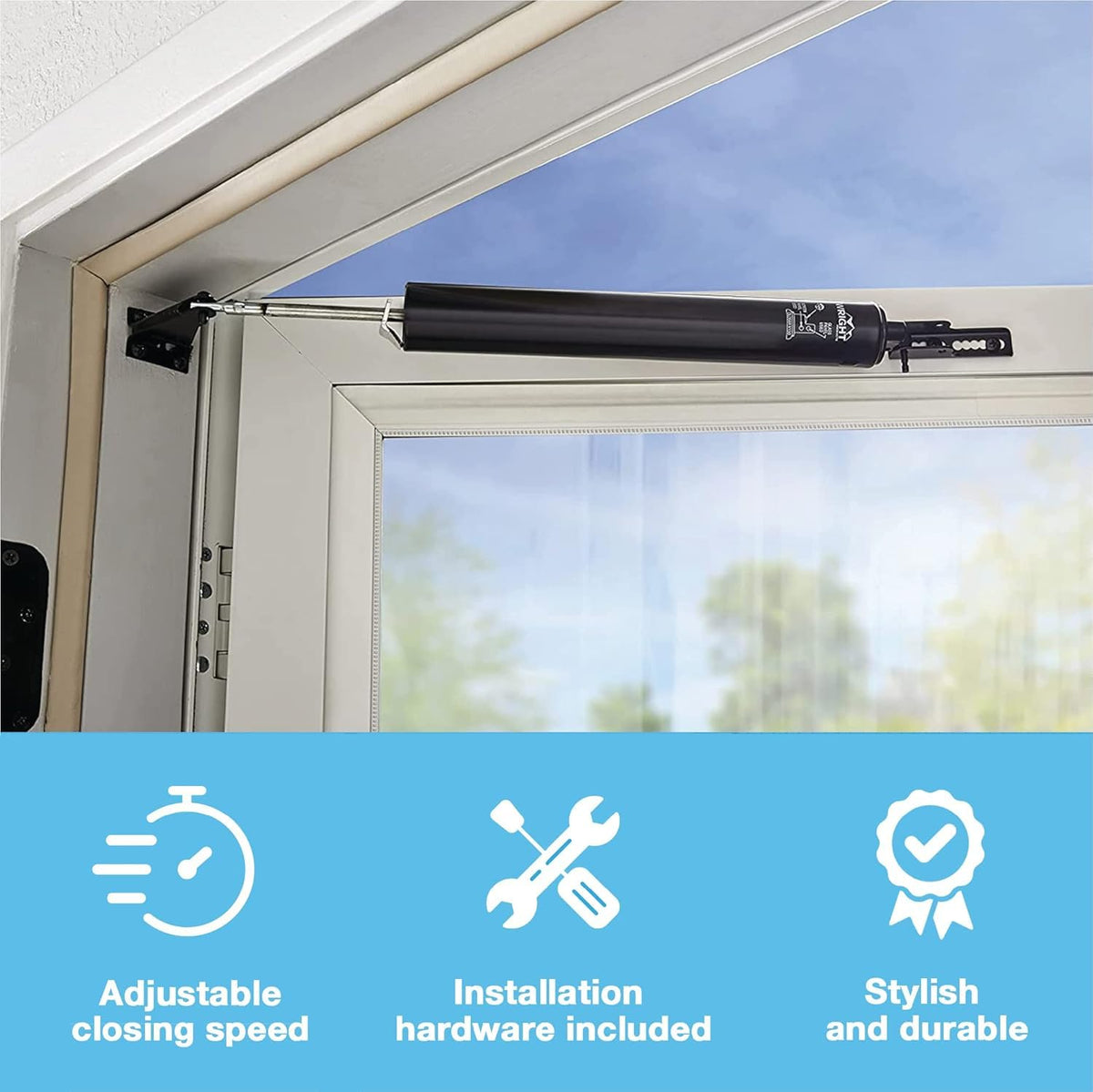 Wright Products quiet pneumatic closer protects doors and frames