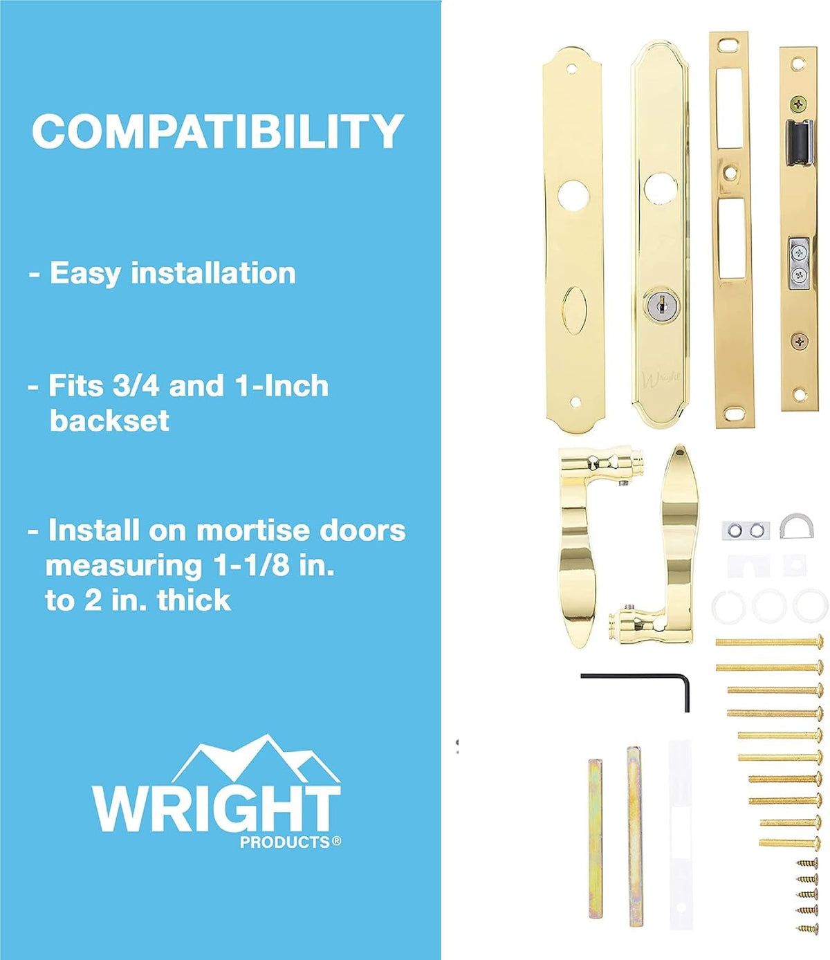 Wright Products Serenade lever close-up in brass showcasing elegant, timeless styling.