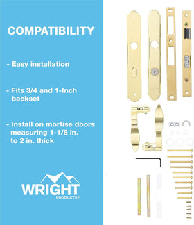 Wright Products Serenade lever close-up in brass showcasing elegant, timeless styling.