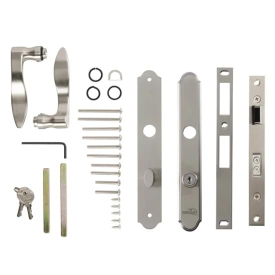 Wright Products Serenade lever with built in deadbolt ready for storm door security.
