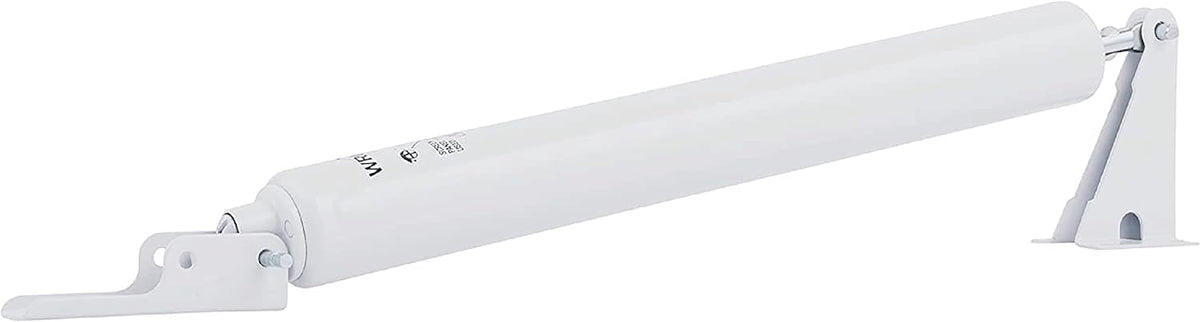 Wright Products dual-closer setup on a full-view storm door for heavier doors.