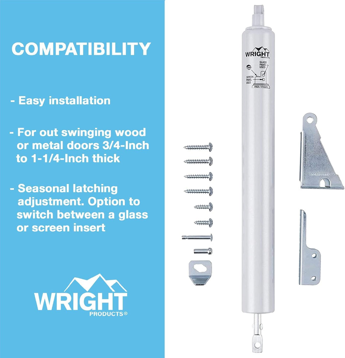 Wright Products V1020BL door closer delivering controlled closing action
