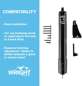 Adjustable closing speed on Wright Products V2012BL pneumatic closer