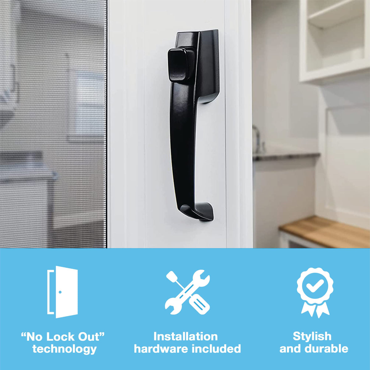 V333BL sleek black finish adds a subtle, modern look.