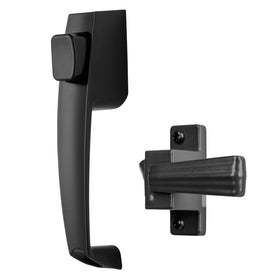 Wright Products V333BL push-button latch on an out-swing door for easy access.