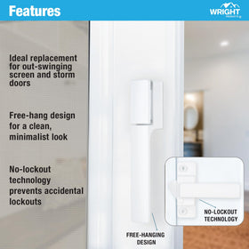 Wright Products white storm door handle with modern design