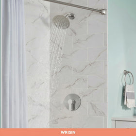 WRISIN shower faucet brushed-nickel adds a modern touch to any bathroom.