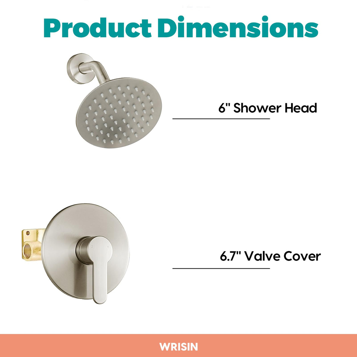 WRISIN shower system brushed-nickel blends with contemporary decor while delivering steady flow.